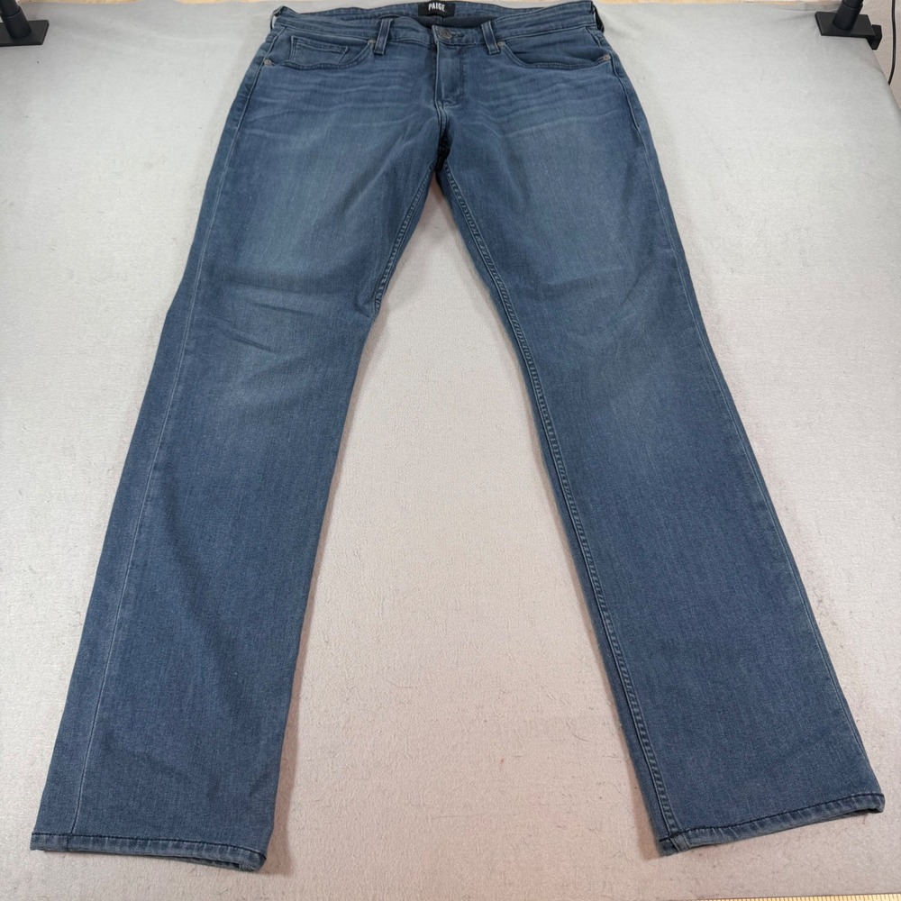 PAIGE Federal Slim Straight Jeans Medium Wash USA Made Women 34